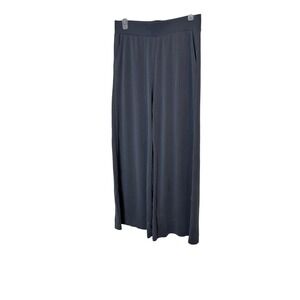 Fabletics Pants Womens Medium Gray Wide Leg Lounge Yoga High Rise Soft Pockets